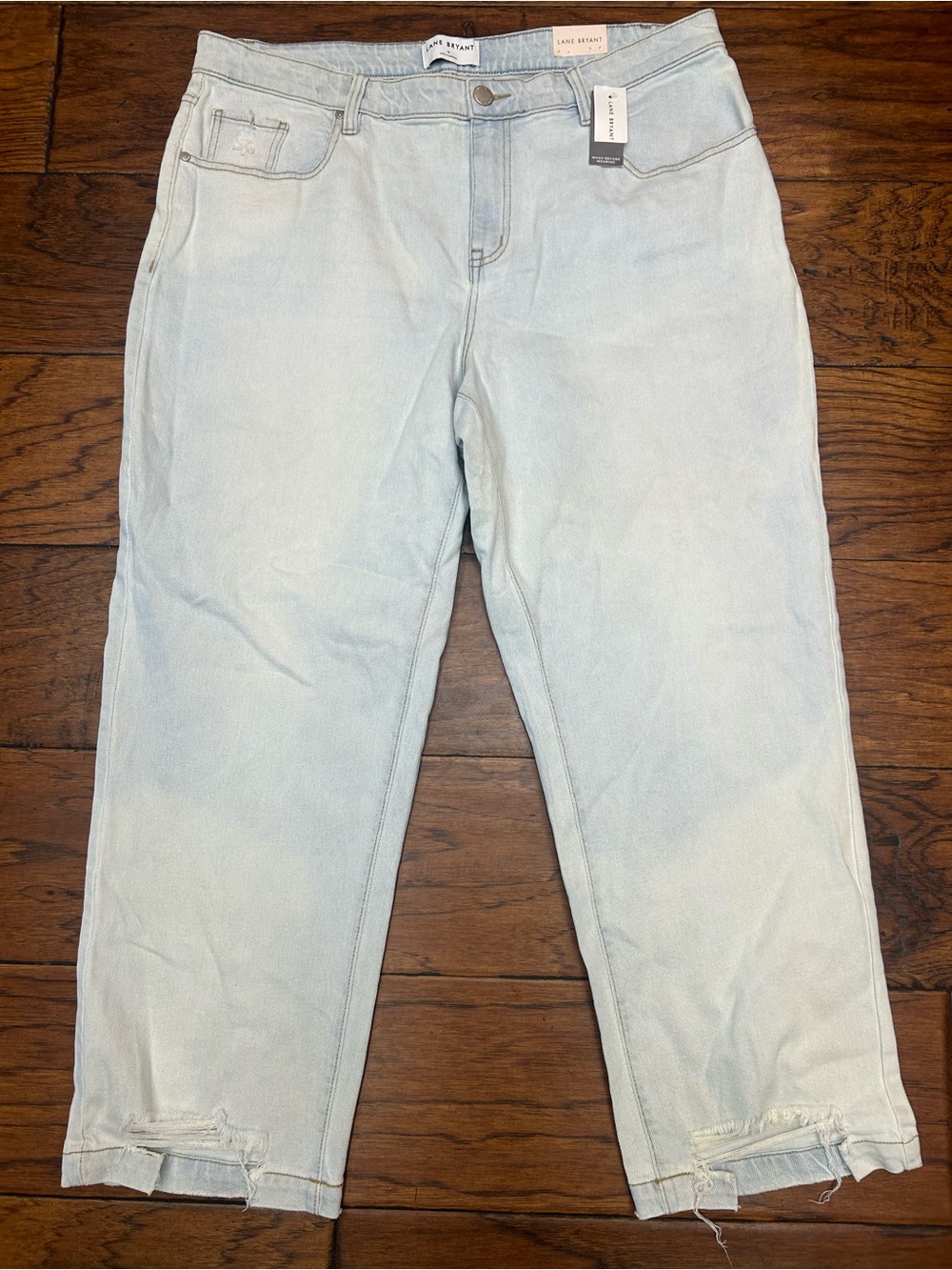 Lane Bryant Light Wash Mid-Rise Authentic Straight Ankle Jeans